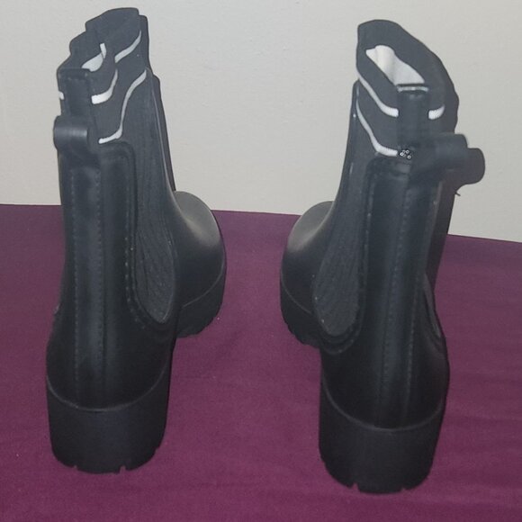 Womens Catherine Malandrino Selbo Rainboot Size 7 Black - Picture 4 of 6